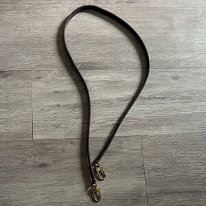 Louis Vuitton 42” Brown Leather Bag Strap with Gold Hardware. Attach to any bag